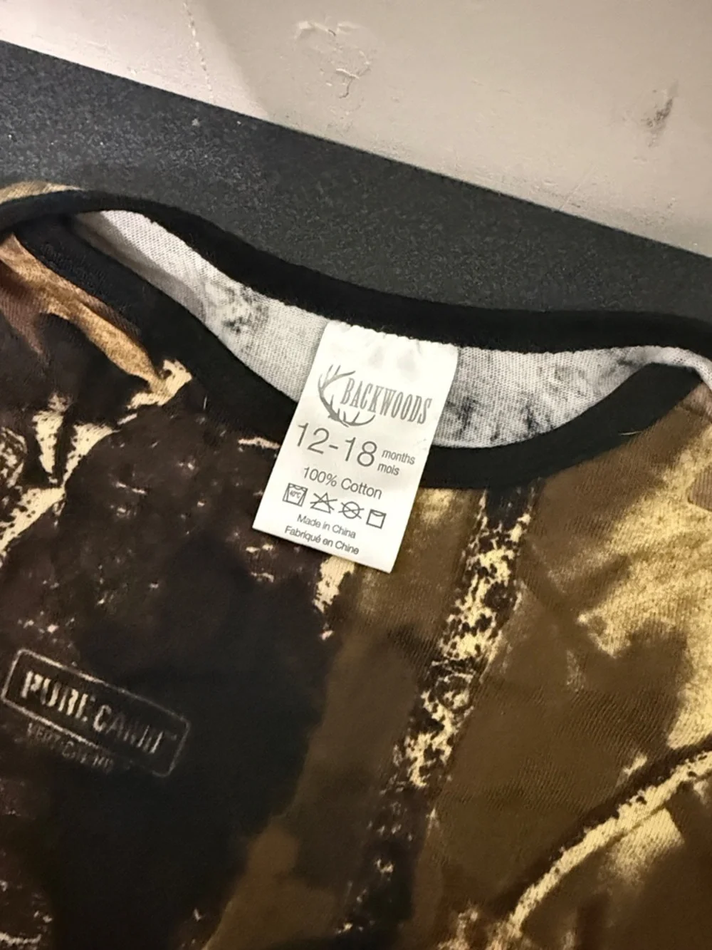 Purebaby Kids Gold & Brown Camouflage One-Piece Bodysuit